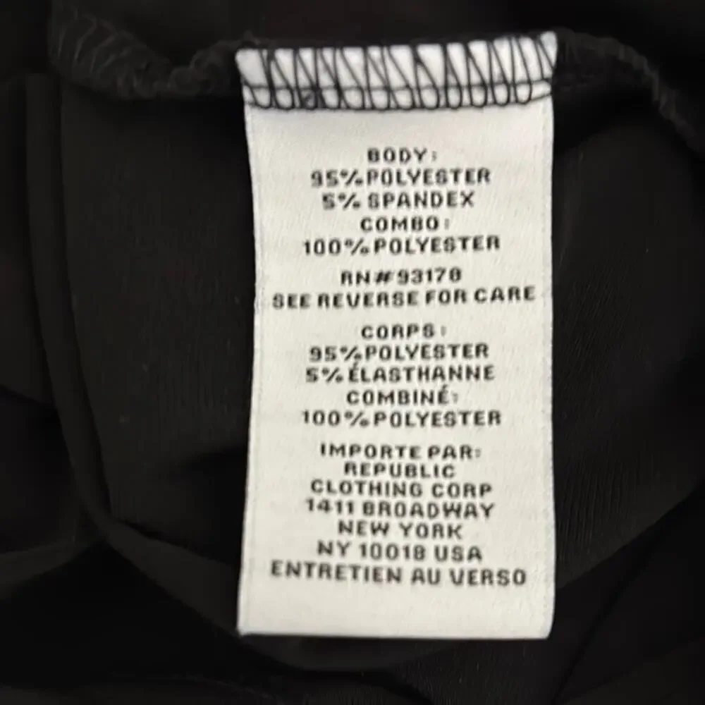 Carmen Marc Valvo Black Button-Down Patch Pocket 3/4 Roll Sleeves Shirt Petite S - Picture 9 of 9